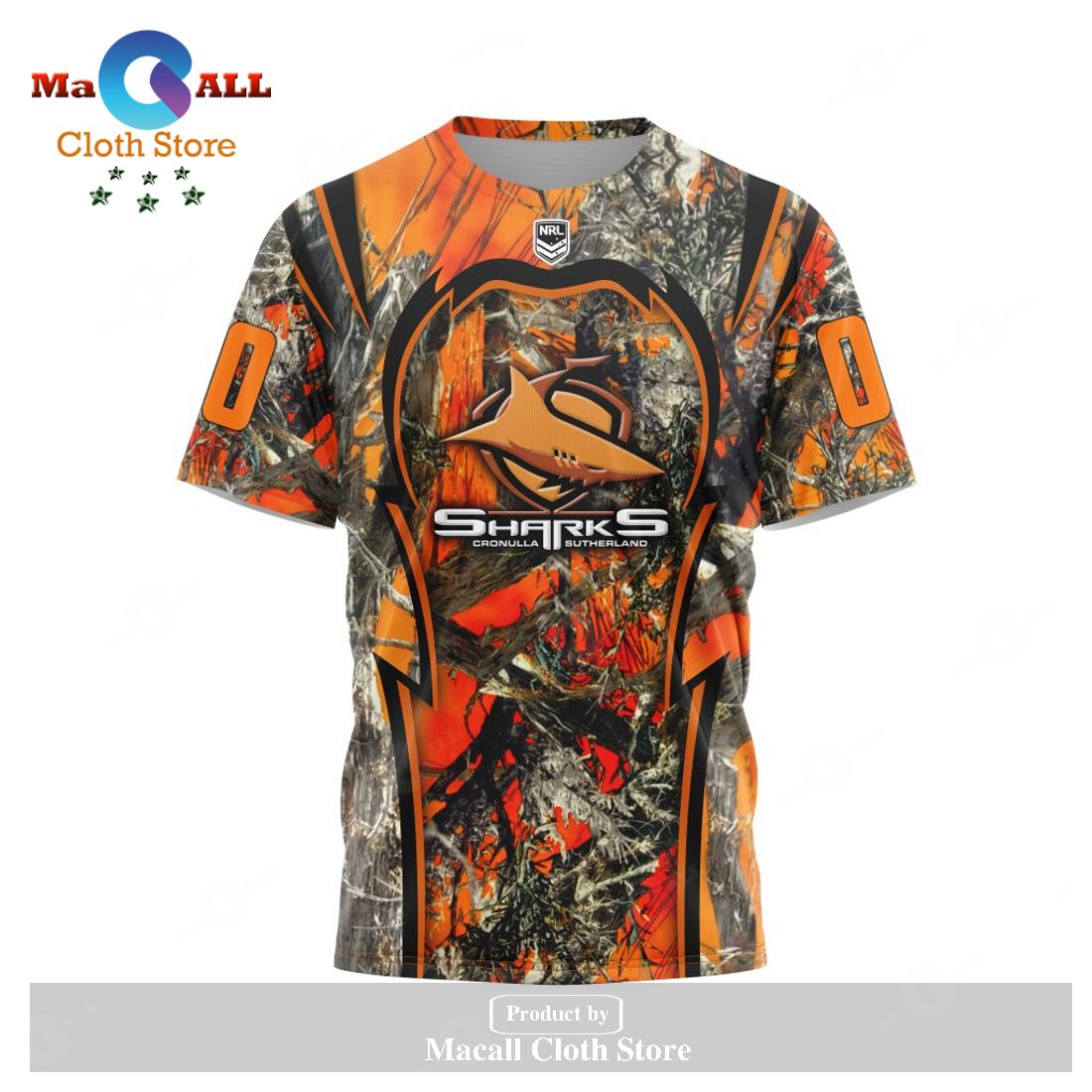 Personalized NRL Cronulla-Sutherland Sharks - Specialized Orange Hunting Camo Hoodie Sweatshirt 3D LIMITED EDITION Personalized NRL Cronulla-Sutherland Sharks - Specialized Orange Hunting Camo Hoodie Sweatshirt 3D LIMITED EDITION