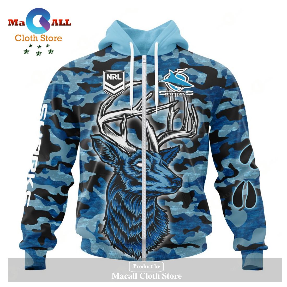 Personalized NRL Cronulla-Sutherland Sharks Special Camo Deer Hunting Hoodie Sweatshirt 3D LIMITED EDITION Personalized NRL Cronulla-Sutherland Sharks Special Camo Deer Hunting Hoodie Sweatshirt 3D LIMITED EDITION