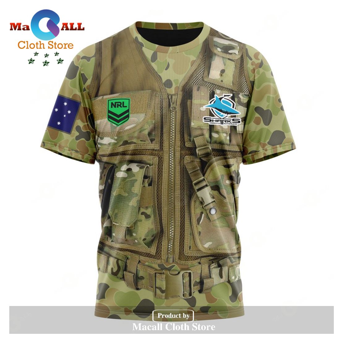 Personalized NRL Cronulla-Sutherland Sharks Special Military Camo Hoodie Sweatshirt 3D LIMITED EDITION Personalized NRL Cronulla-Sutherland Sharks Special Military Camo Hoodie Sweatshirt 3D LIMITED EDITION