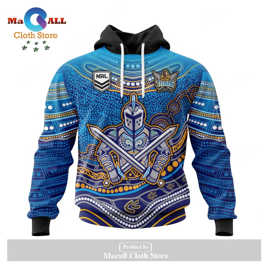 Personalized NRL Gold Coast Titans - Specialized Indigenous Concept With Team Mascot Hoodie Sweatshirt 3D LIMITED EDITION Personalized NRL Gold Coast Titans - Specialized Indigenous Concept With Team Mascot Hoodie Sweatshirt 3D LIMITED EDITION