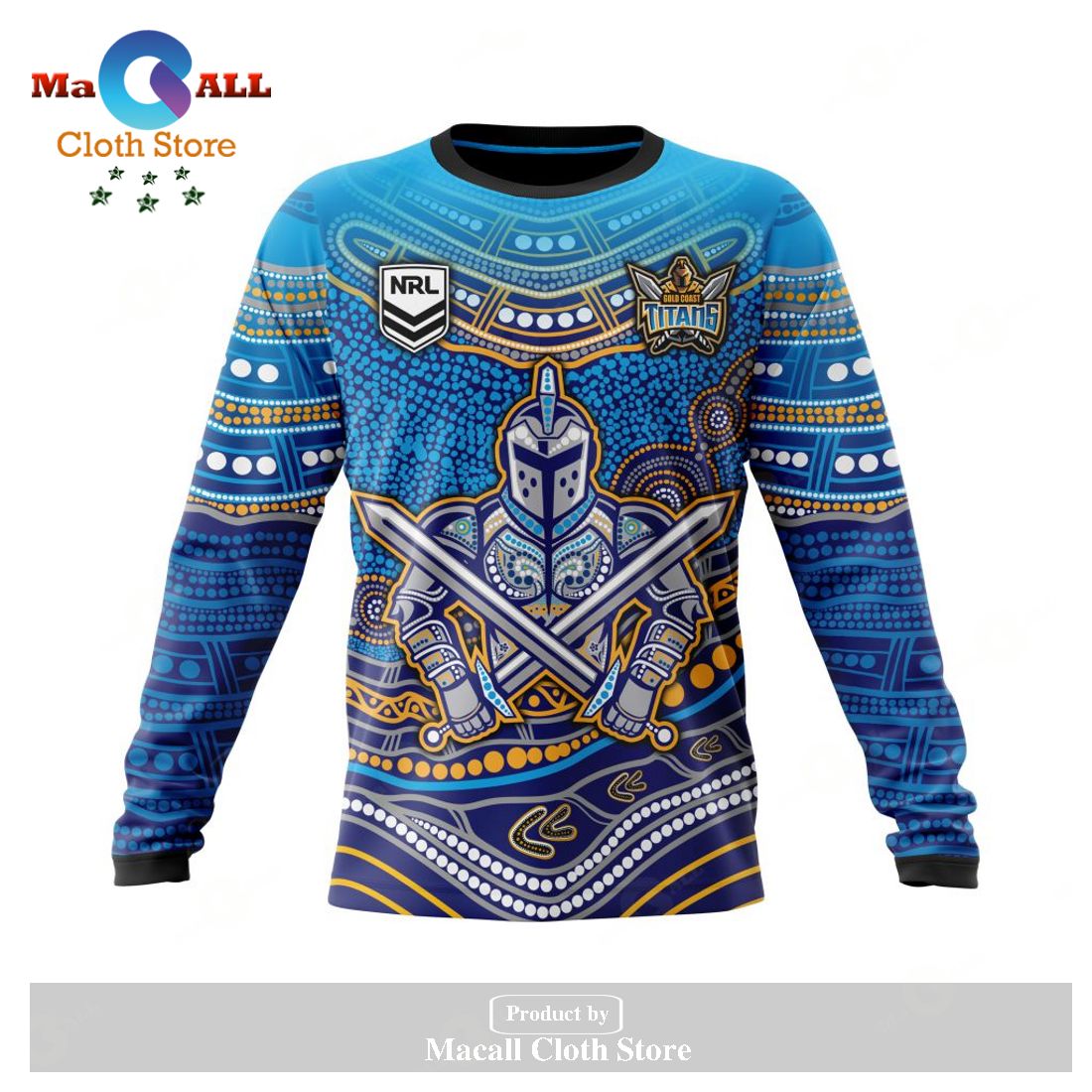 Personalized NRL Gold Coast Titans - Specialized Indigenous Concept With Team Mascot Hoodie Sweatshirt 3D LIMITED EDITION Personalized NRL Gold Coast Titans - Specialized Indigenous Concept With Team Mascot Hoodie Sweatshirt 3D LIMITED EDITION