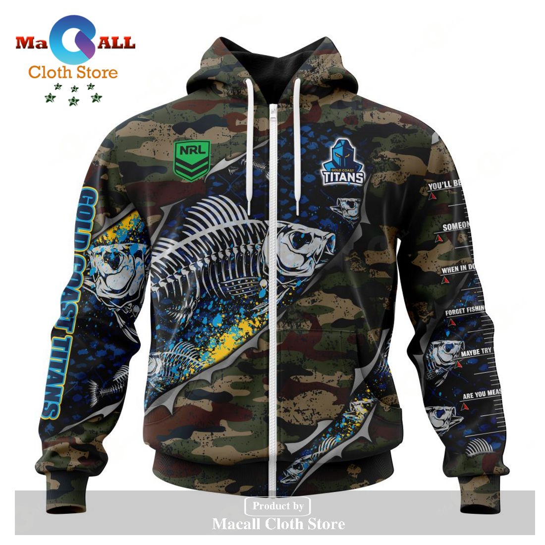 Personalized NRL Gold Coast Titans Special Camo Fishing Hoodie Sweatshirt 3D LIMITED EDITION Personalized NRL Gold Coast Titans Special Camo Fishing Hoodie Sweatshirt 3D LIMITED EDITION