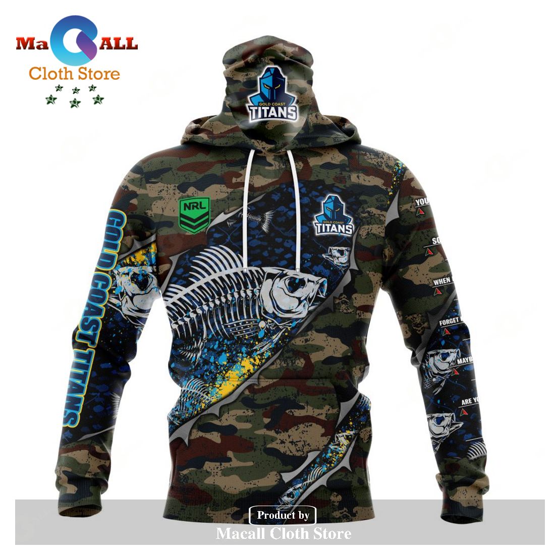 Personalized NRL Gold Coast Titans Special Camo Fishing Hoodie Sweatshirt 3D LIMITED EDITION Personalized NRL Gold Coast Titans Special Camo Fishing Hoodie Sweatshirt 3D LIMITED EDITION