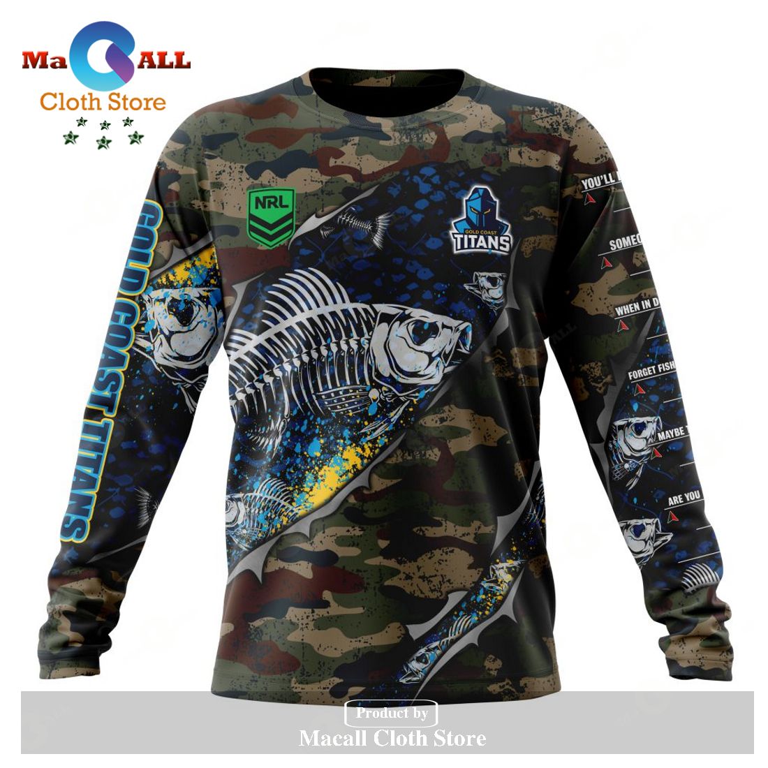 Personalized NRL Gold Coast Titans Special Camo Fishing Hoodie Sweatshirt 3D LIMITED EDITION Personalized NRL Gold Coast Titans Special Camo Fishing Hoodie Sweatshirt 3D LIMITED EDITION