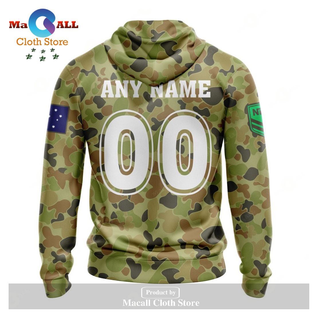 Personalized NRL Gold Coast Titans Special Camo Military Flag Hoodie -  Torunstyle