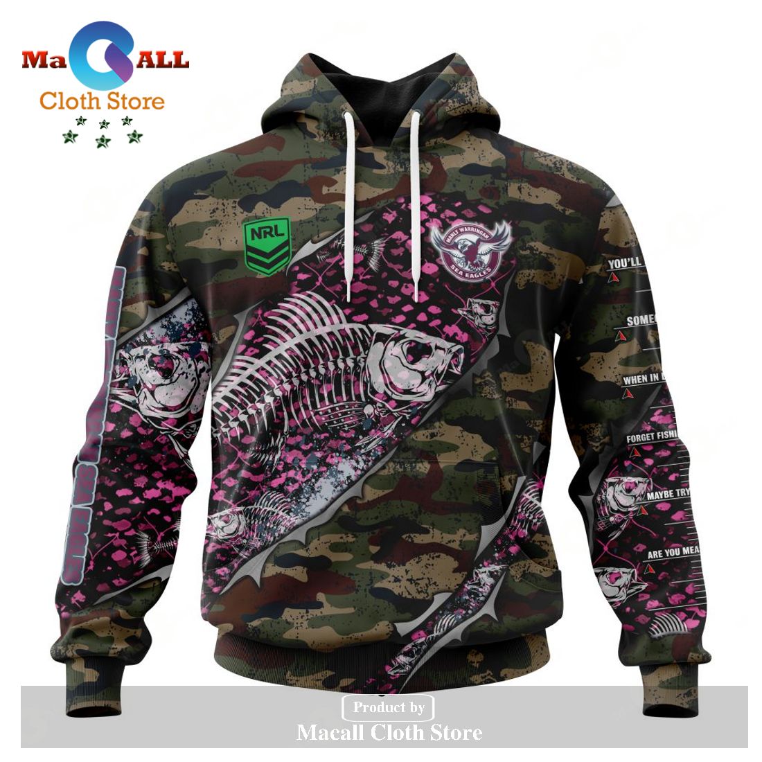 Personalized NRL Manly Warringah Sea Eagles Special Camo Fishing Hoodie Sweatshirt 3D LIMITED EDITION Personalized NRL Manly Warringah Sea Eagles Special Camo Fishing Hoodie Sweatshirt 3D LIMITED EDITION