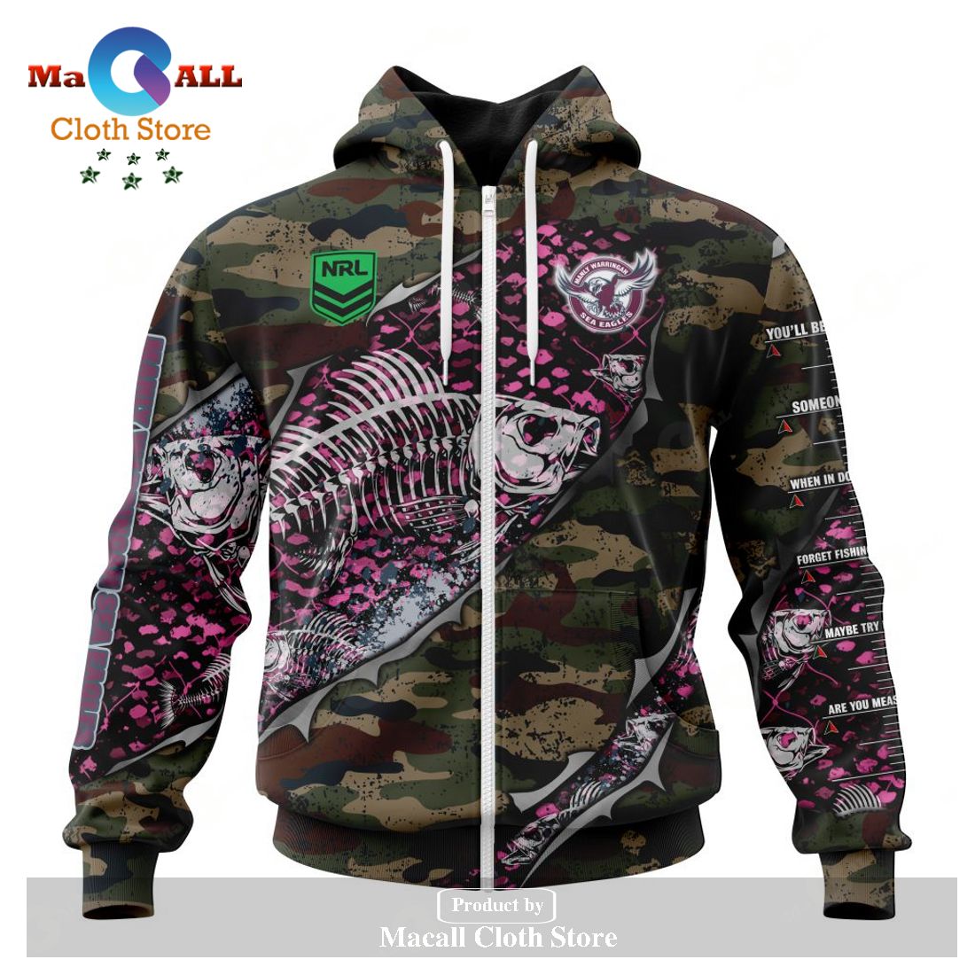 Personalized NRL Manly Warringah Sea Eagles Special Camo Fishing Hoodie Sweatshirt 3D LIMITED EDITION Personalized NRL Manly Warringah Sea Eagles Special Camo Fishing Hoodie Sweatshirt 3D LIMITED EDITION
