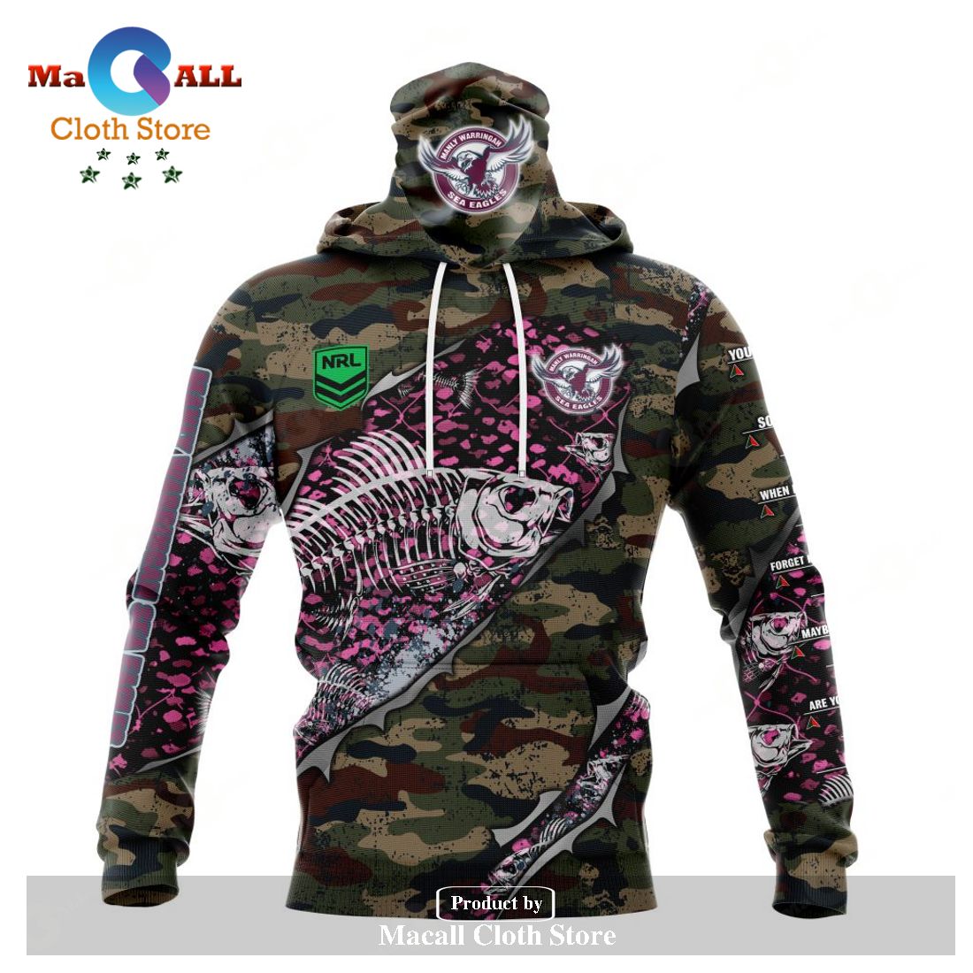 Personalized NRL Manly Warringah Sea Eagles Special Camo Fishing Hoodie Sweatshirt 3D LIMITED EDITION Personalized NRL Manly Warringah Sea Eagles Special Camo Fishing Hoodie Sweatshirt 3D LIMITED EDITION