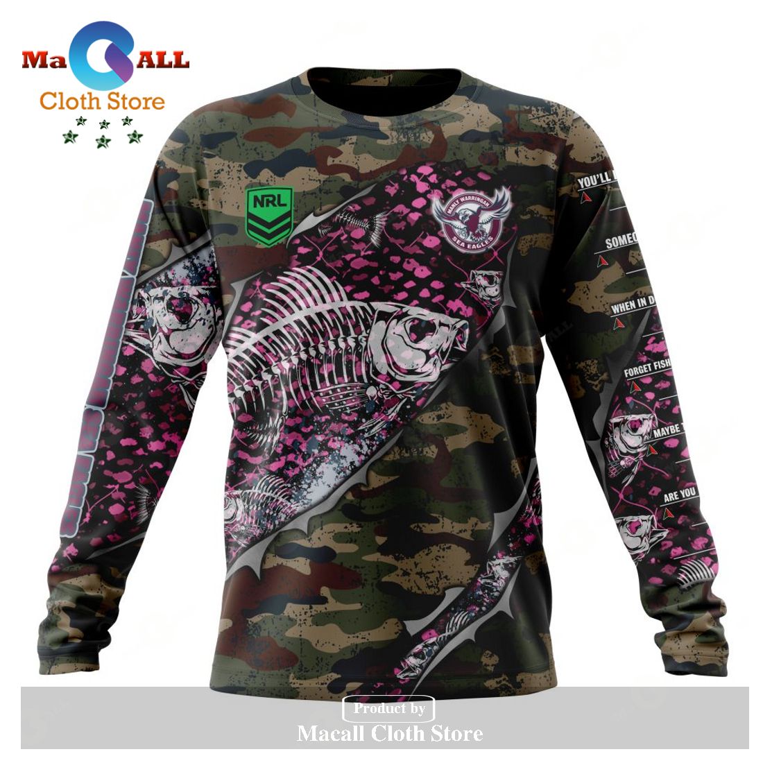 Personalized NRL Manly Warringah Sea Eagles Special Camo Fishing Hoodie Sweatshirt 3D LIMITED EDITION Personalized NRL Manly Warringah Sea Eagles Special Camo Fishing Hoodie Sweatshirt 3D LIMITED EDITION