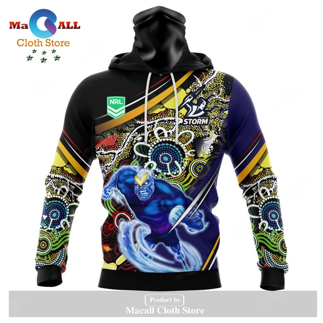 Personalized NRL Melbourne Storm - Specialized Indigenous Concept With Team Mascot Hoodie Sweatshirt 3D LIMITED EDITION Personalized NRL Melbourne Storm - Specialized Indigenous Concept With Team Mascot Hoodie Sweatshirt 3D LIMITED EDITION