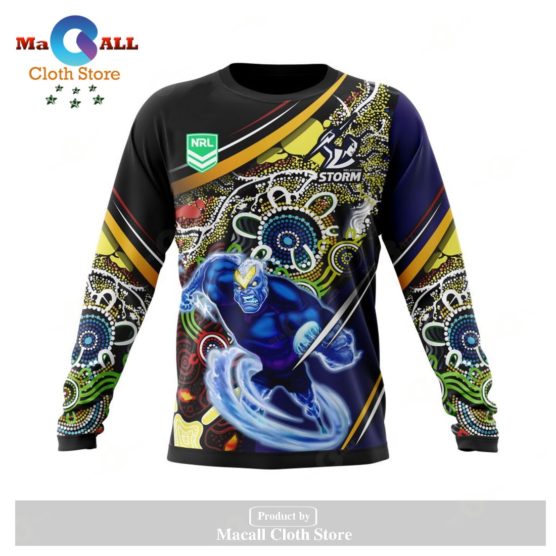 Personalized NRL Melbourne Storm - Specialized Indigenous Concept With Team Mascot Hoodie Sweatshirt 3D LIMITED EDITION Personalized NRL Melbourne Storm - Specialized Indigenous Concept With Team Mascot Hoodie Sweatshirt 3D LIMITED EDITION
