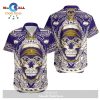 Baltimore Ravens Skull and Hibiscus Flower NFL Gift For Fan Hawaii Shirt and Short LIMITED EDITION