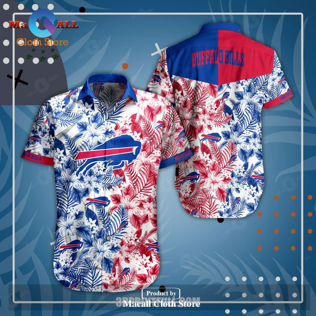 Beach Buffalo Bills Hawaiian Shirt tropical flower summer LIMITED EDITION