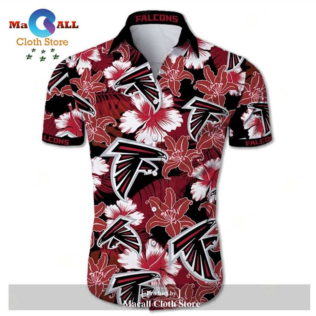 Beach Shirt Atlanta Falcons Hawaiian Shirt Tropical Flower Short Sleeve Slim Fit Body LIMITED EDITION