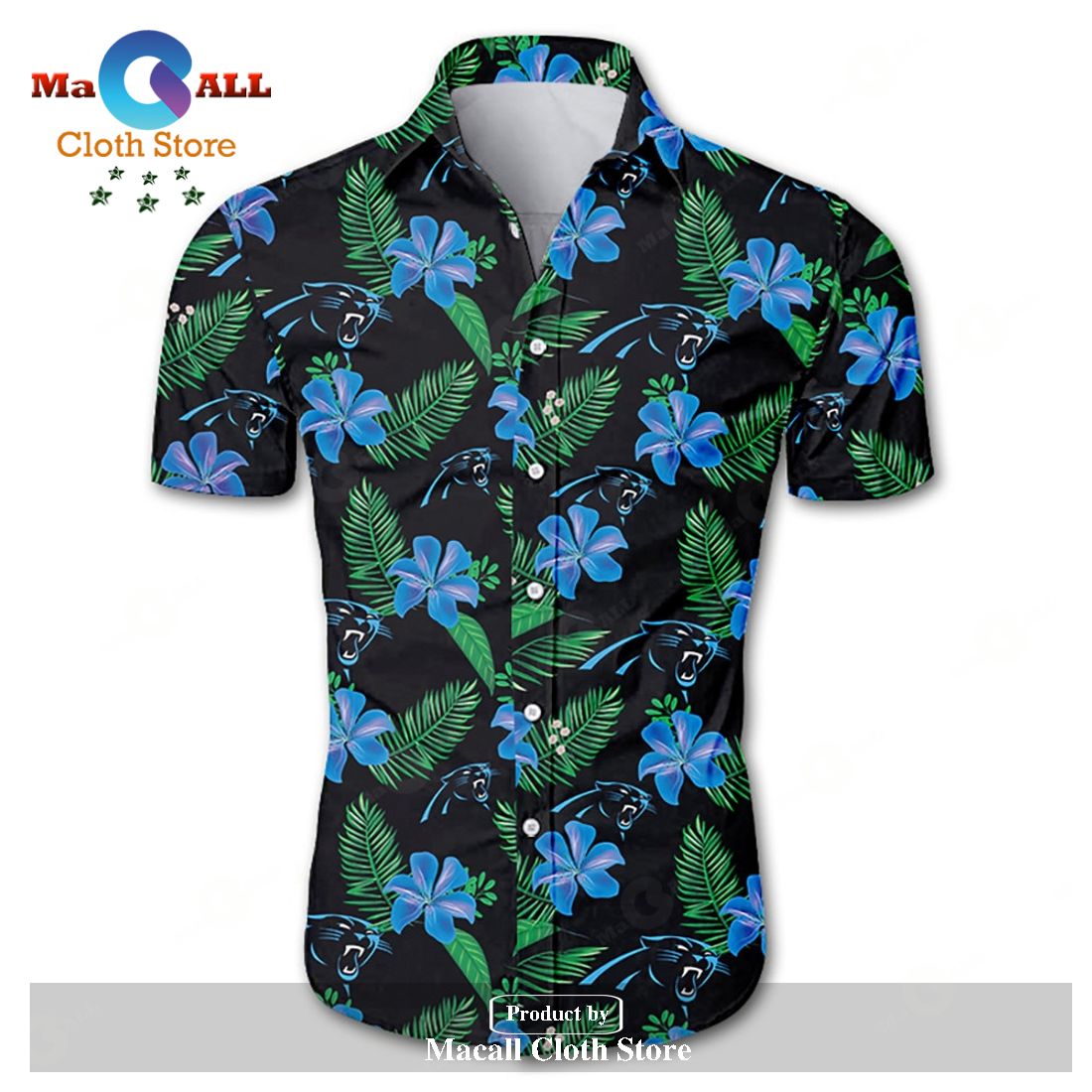 Beach Shirt Carolina Panthers Hawaiian Shirt Floral Button Up Slim Fit Body LIMITED EDITION
