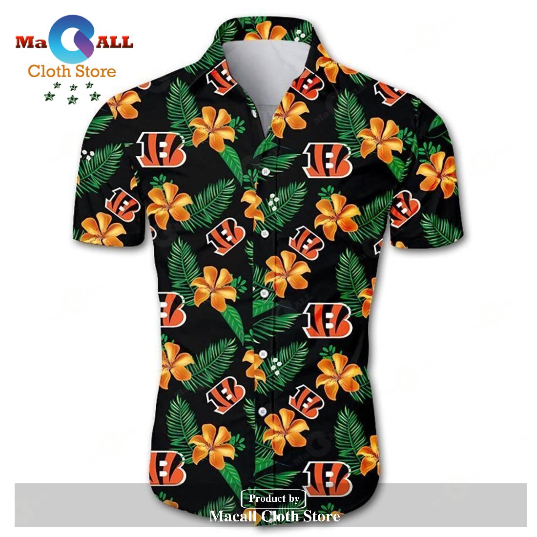 Beach Shirt Cincinnati Bengals Hawaiian Shirt Floral Button Up Slim Fit Body LIMITED EDITION