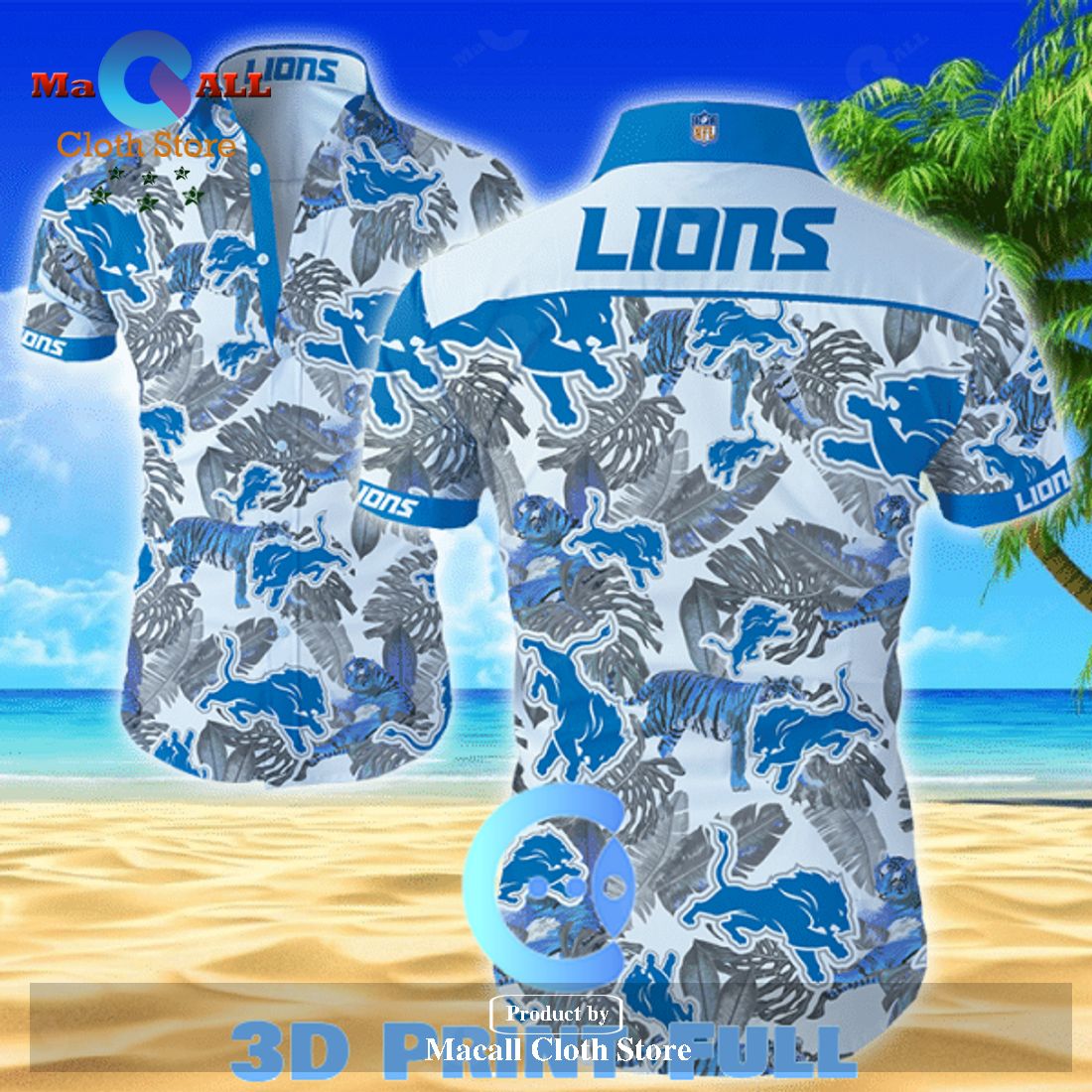 Beach Shirt Nfl Detroit Lions Hawaiian Shirt Summer Button Up For Fans LIMITED EDITION