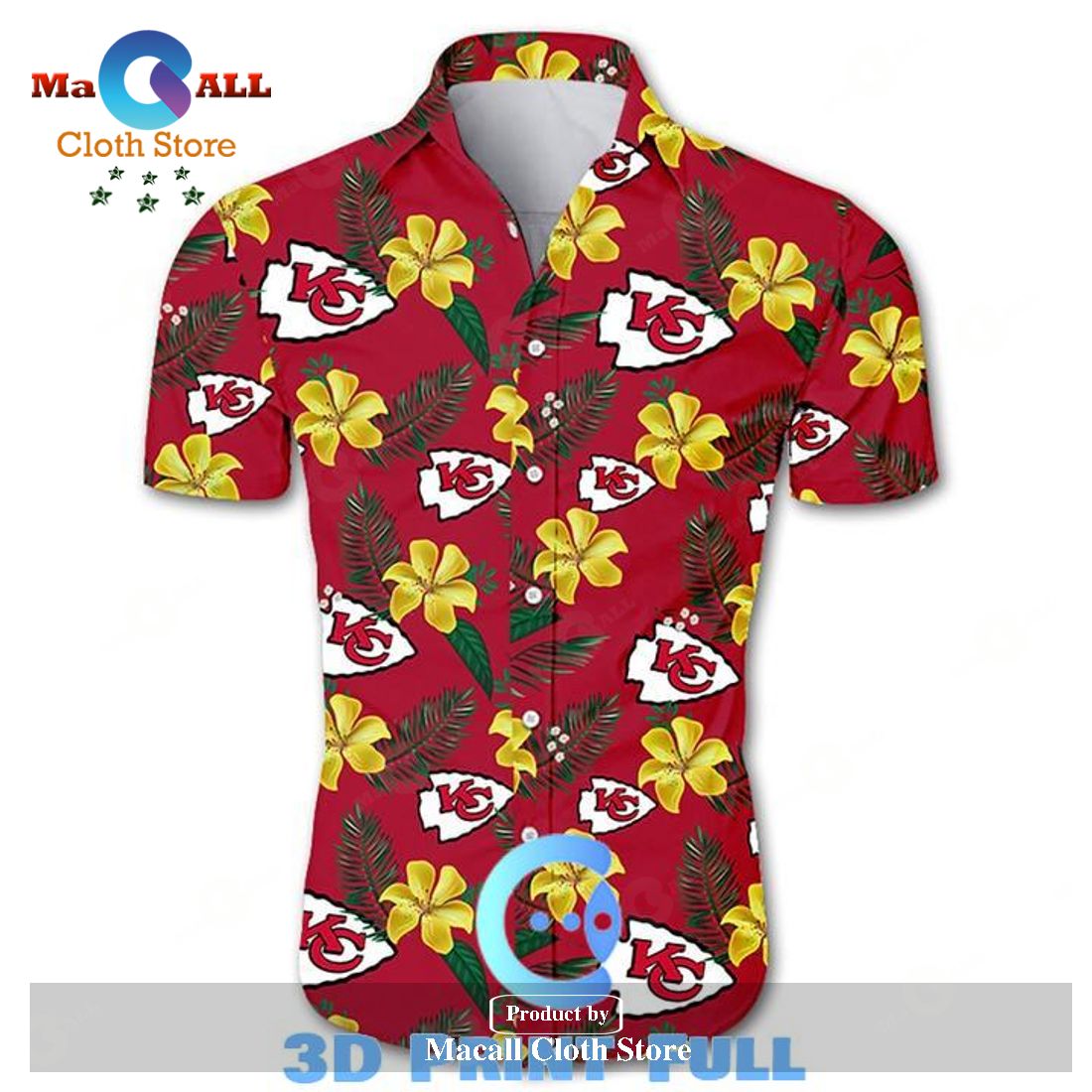 Beach Shirt NFL kansas city chiefs tropical flower hawaiian shirt LIMITED EDITION