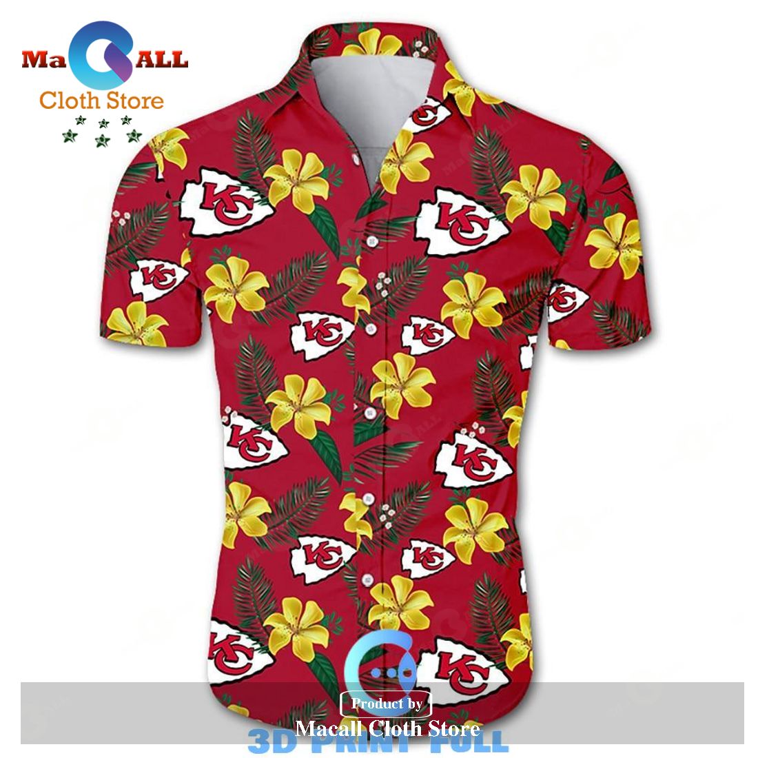 Beach Shirt NFL kansas city chiefs tropical flower hawaiian shirt LIMITED EDITION