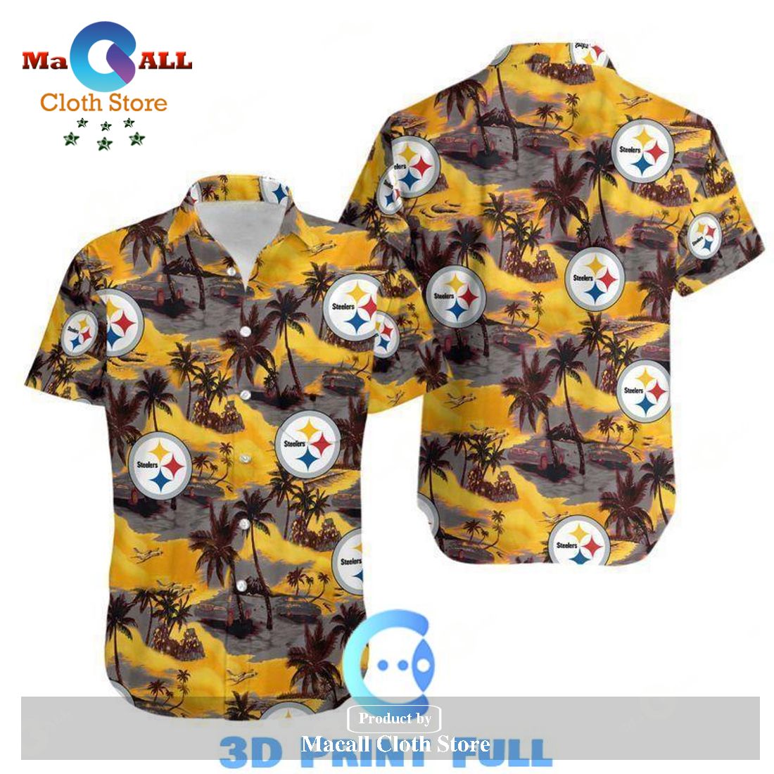 Beach Shirt NFL Pittsburgh Steelers Coconut Tree Hawaiian All over print Shirt LIMITED EDITION