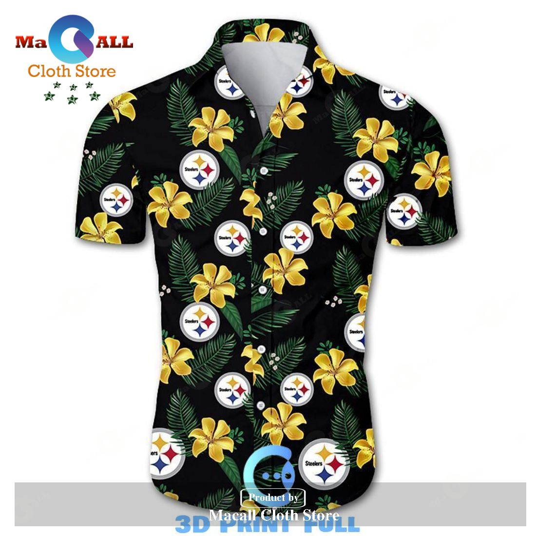 Beach Shirt NFL Pittsburgh Steelers tropical flower Hawaiian Shirt LIMITED EDITION