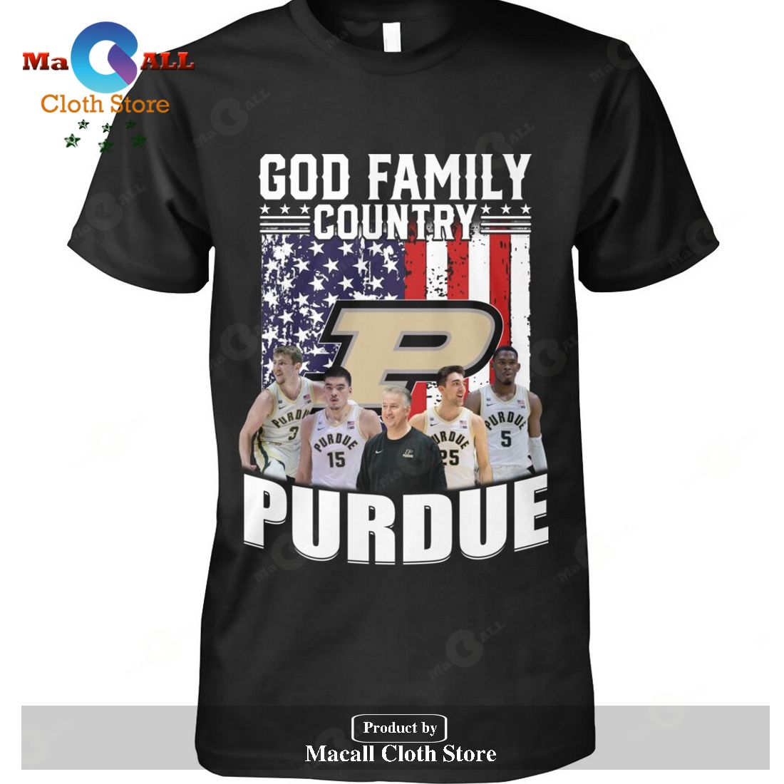God Family Country Purdue Boilermakers Basketball-Unisex T-Shirt Hoodie Sweatshirt
