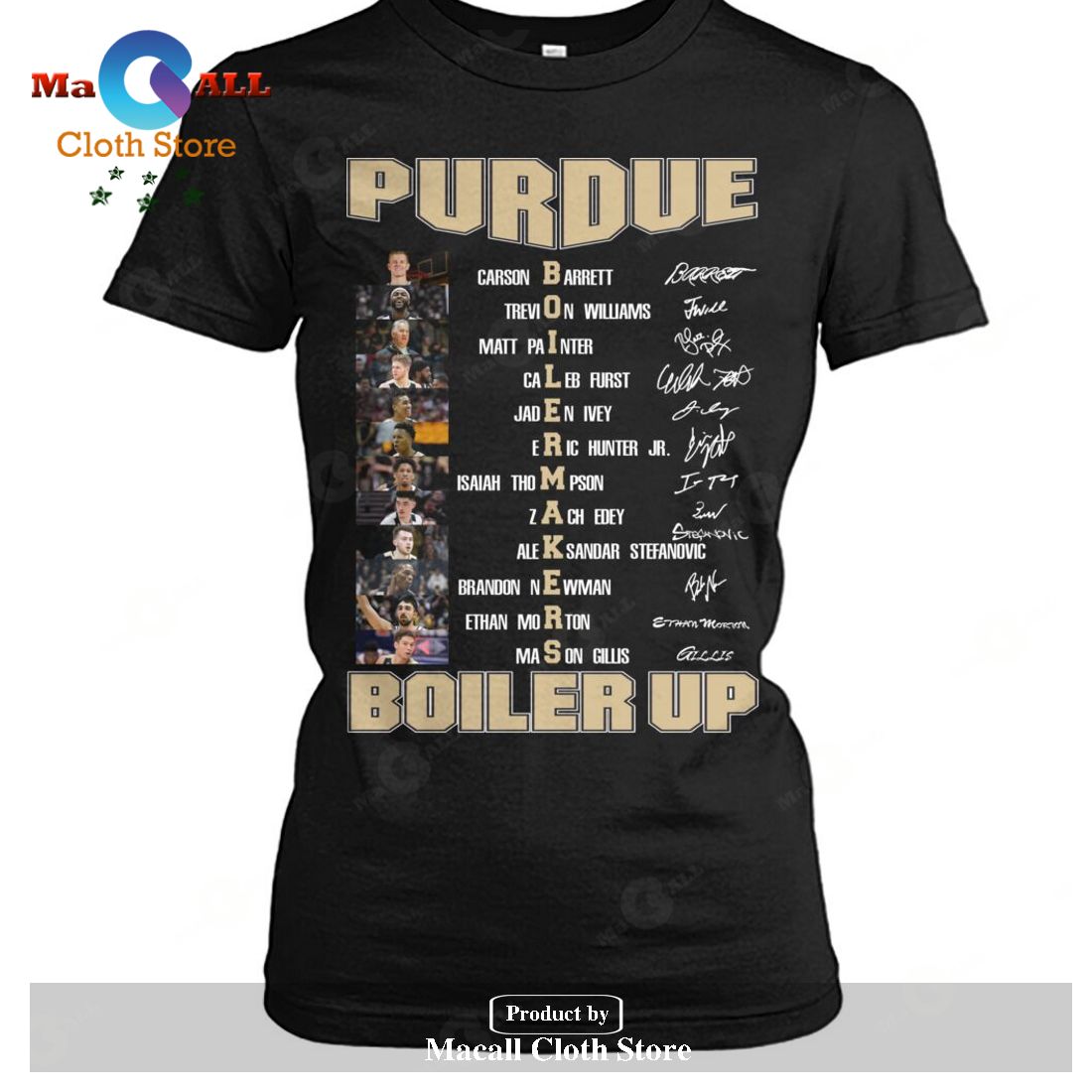 Purdue Boilermakers Boiler Up Signatures-Unisex T-Shirt Hoodie Sweatshirt