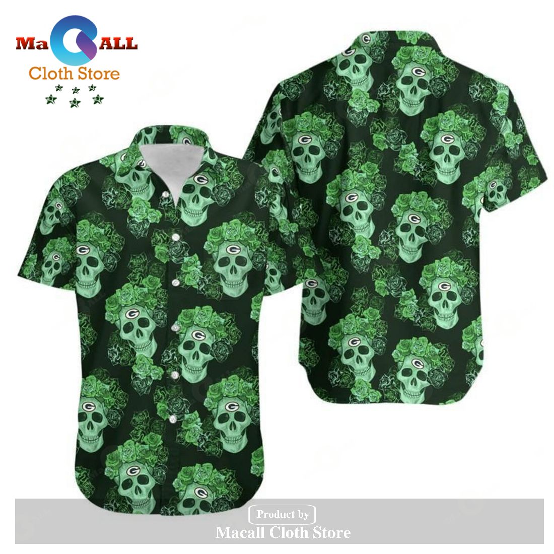 Green Bay Packers Mystery Skull And Flower Hawaii Shirt and Shorts Summer Collections LIMITED EDITION Green Bay Packers Mystery Skull And Flower Hawaii Shirt and Shorts Summer Collections LIMITED EDITION
