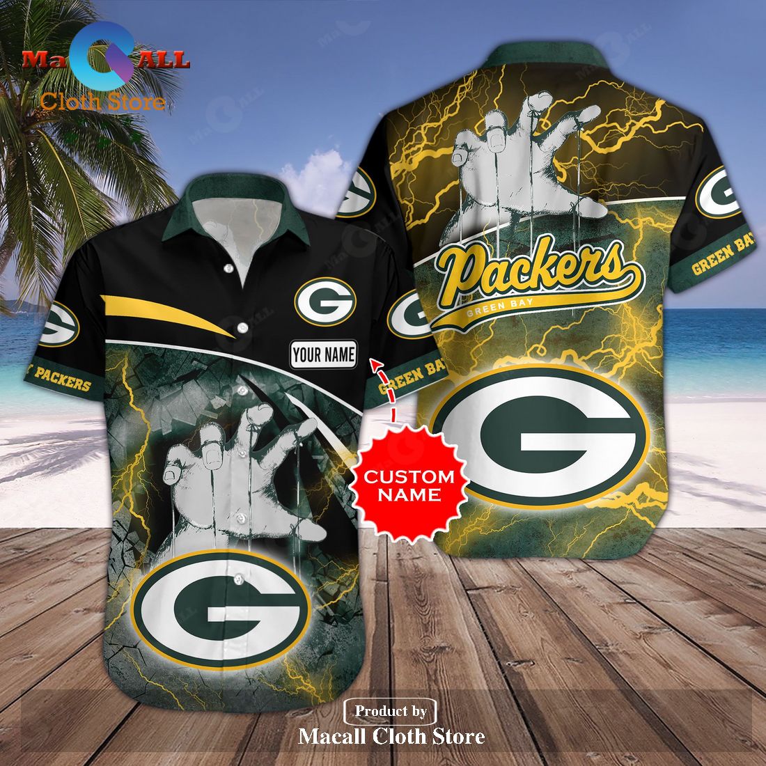 Green Bay Packers NFL Hawaiian shirt Custom Name Summer Gift