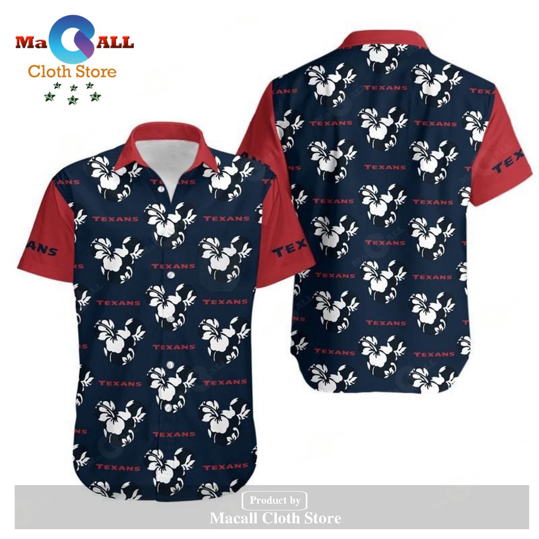 Houston Texans Mickey and Flowers Hawaii Shirt and Shorts Summer Collections LIMITED EDITION