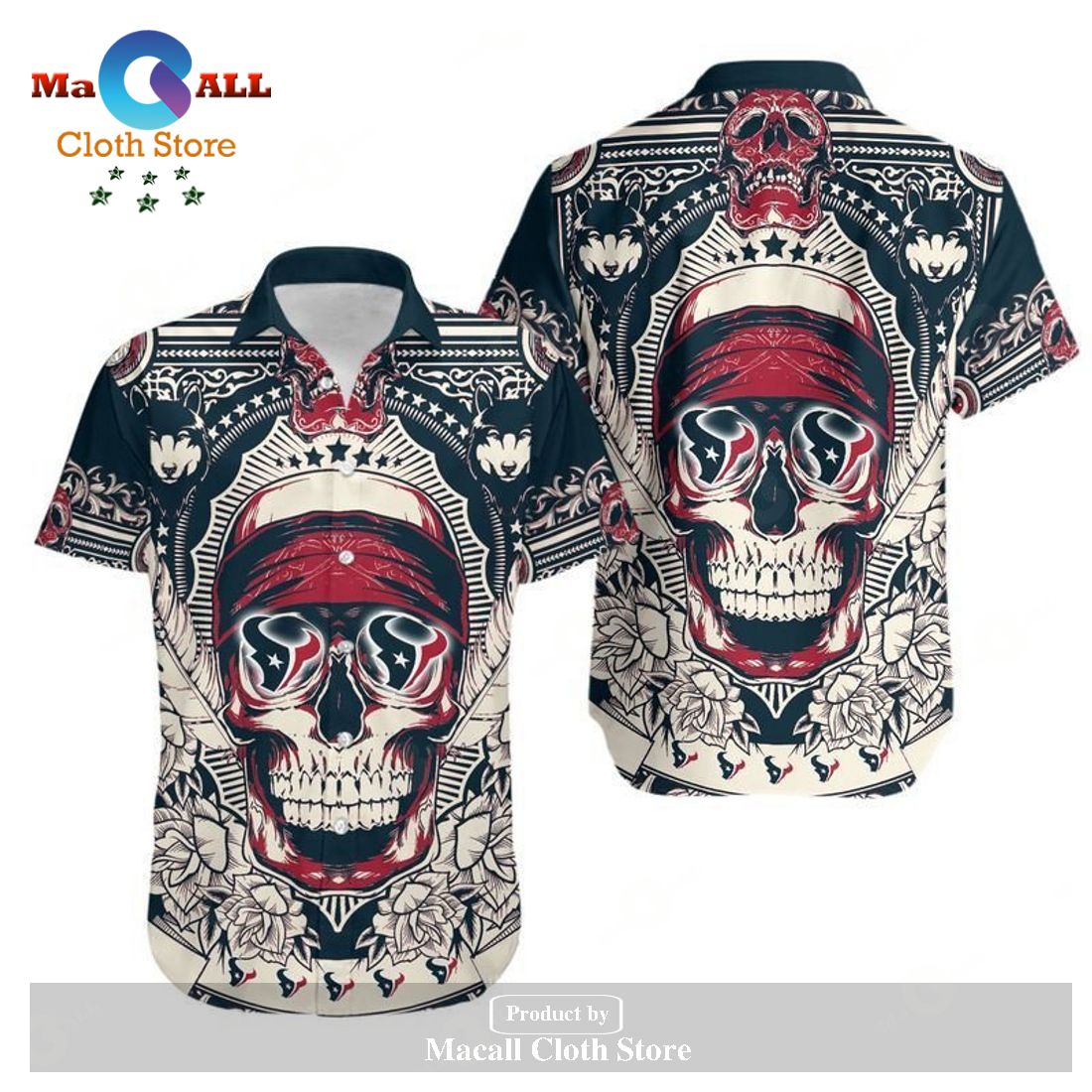 Houston Texans Skull NFL Gift For Fan Hawaii Shirt and Shorts Summer Collections LIMITED EDITION