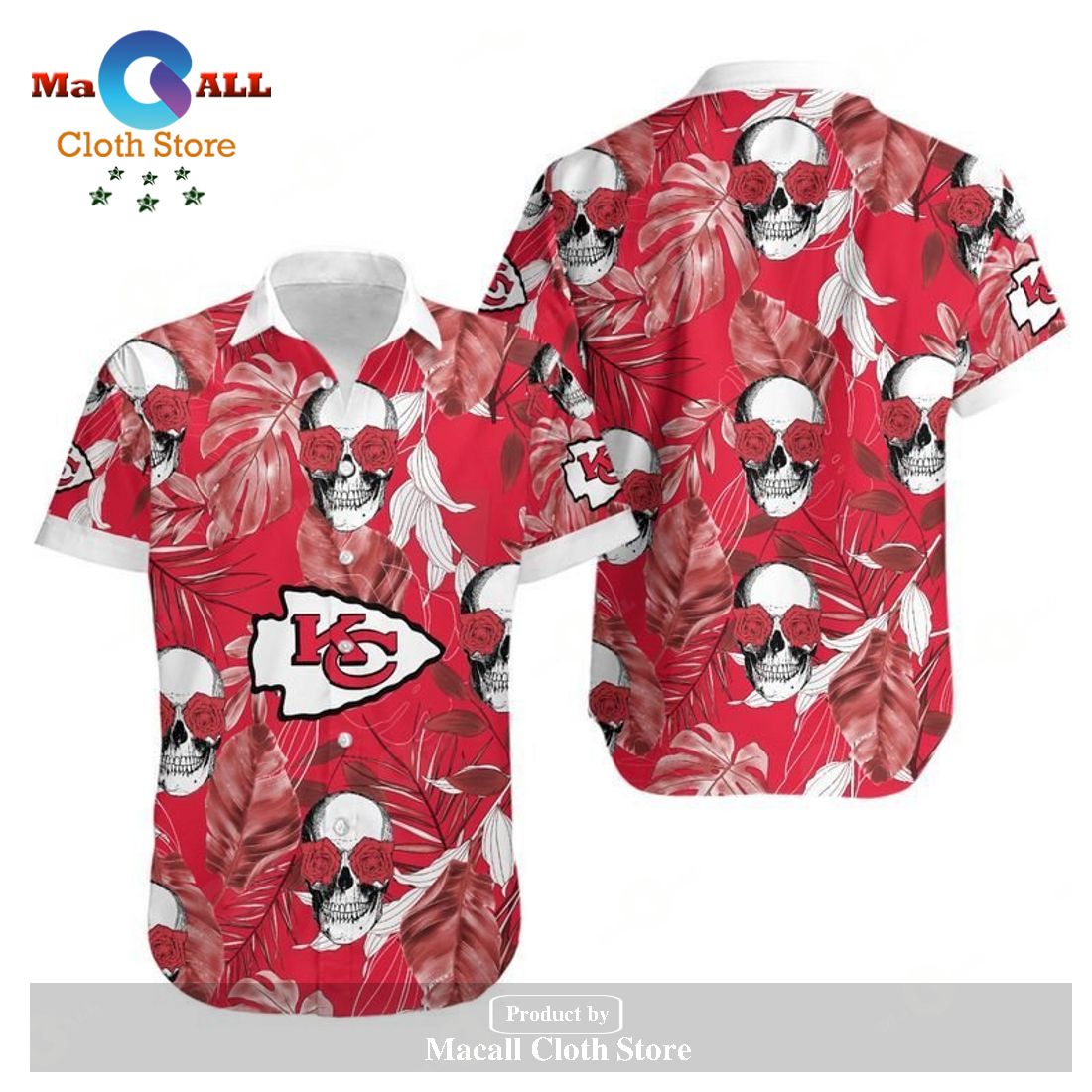 Kansas City Chiefs Coconut Leaves And Skulls Hawaii Shirt and Shorts Summer Collections LIMITED EDITION Kansas City Chiefs Coconut Leaves And Skulls Hawaii Shirt and Shorts Summer Collections LIMITED EDITION