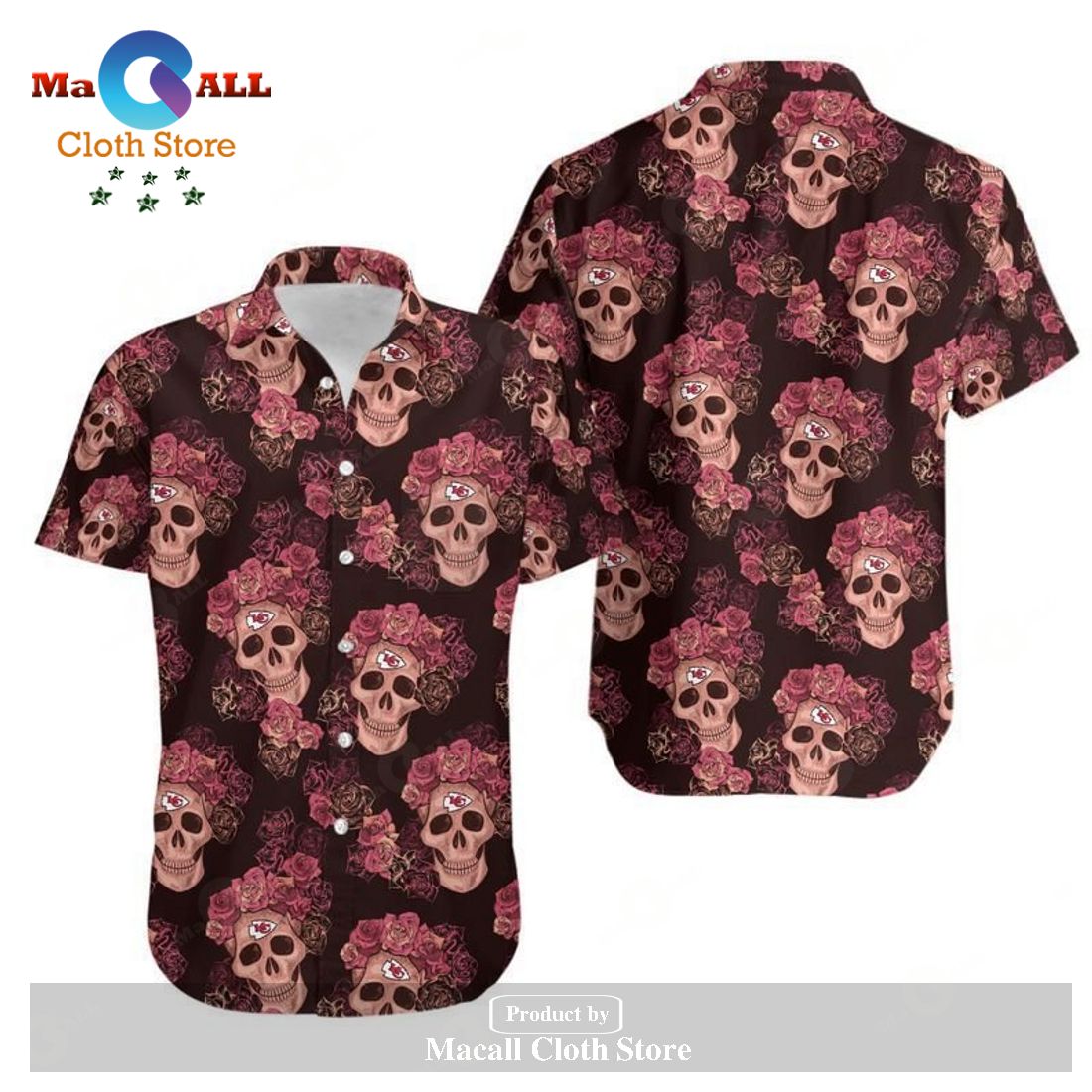 Kansas City Chiefs Mystery Skull And Flower Hawaii Shirt and Shorts Summer Collections LIMITED EDITION Kansas City Chiefs Mystery Skull And Flower Hawaii Shirt and Shorts Summer Collections LIMITED EDITION
