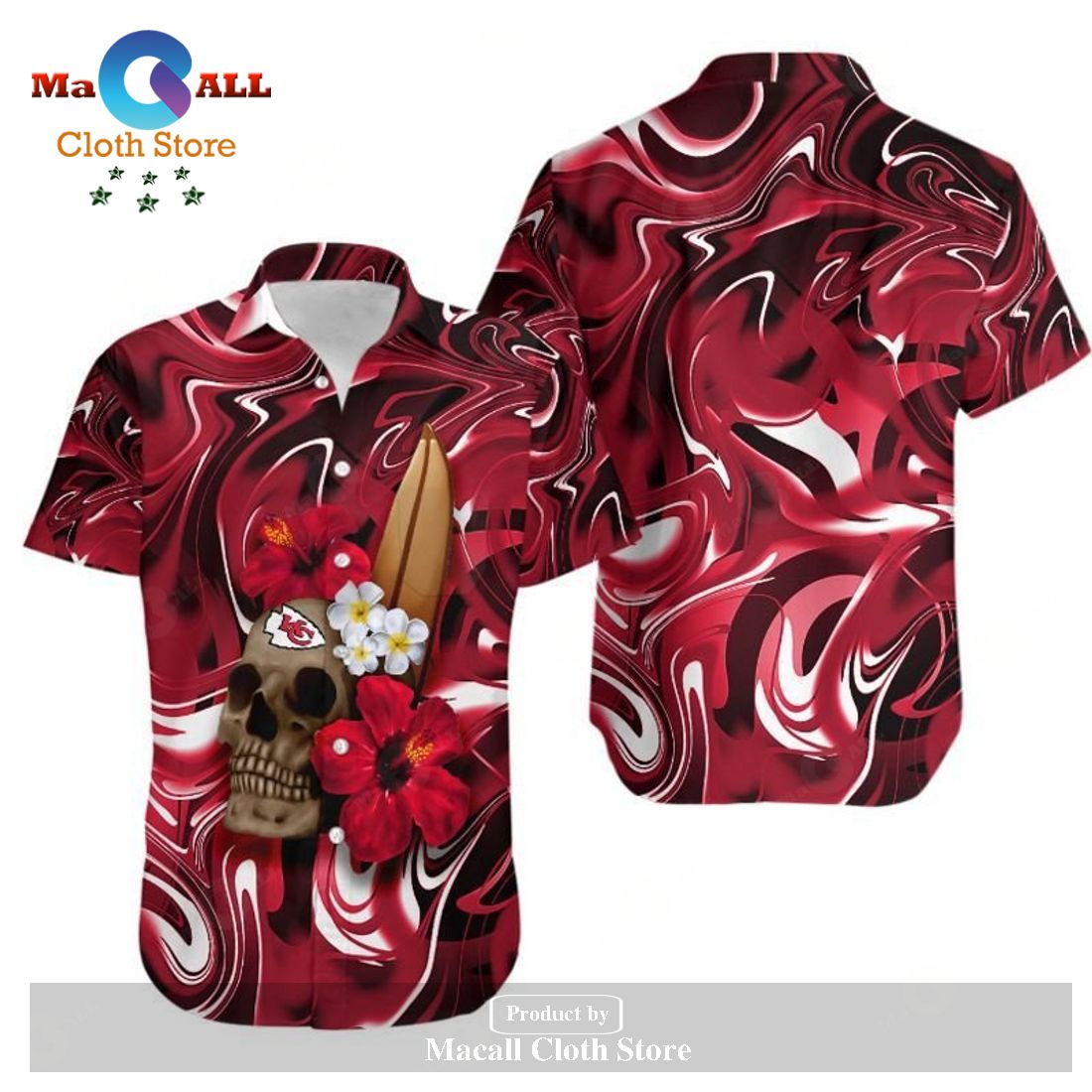 NFL Kansas City Chiefs Baseball Jersey Hibiscus Flower