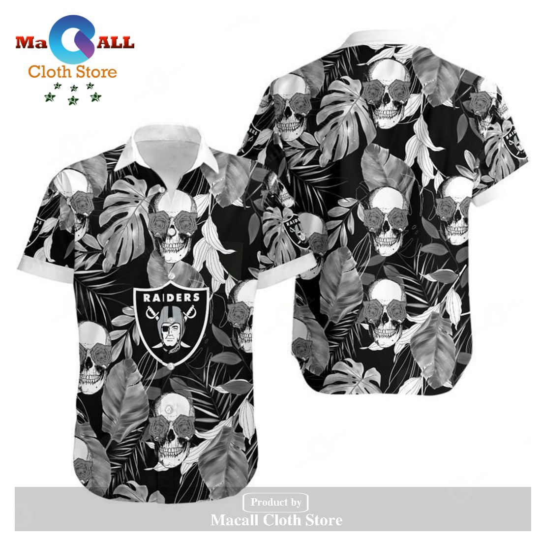 Las Vegas Raiders Coconut Leaves And Skulls Hawaii Shirt and Shorts Summer Collections LIMITED EDITION Las Vegas Raiders Coconut Leaves And Skulls Hawaii Shirt and Shorts Summer Collections LIMITED EDITION
