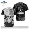 Las Vegas Raiders Stripes and Skull Hawaii Shirt and Shorts Summer Collections LIMITED EDITION