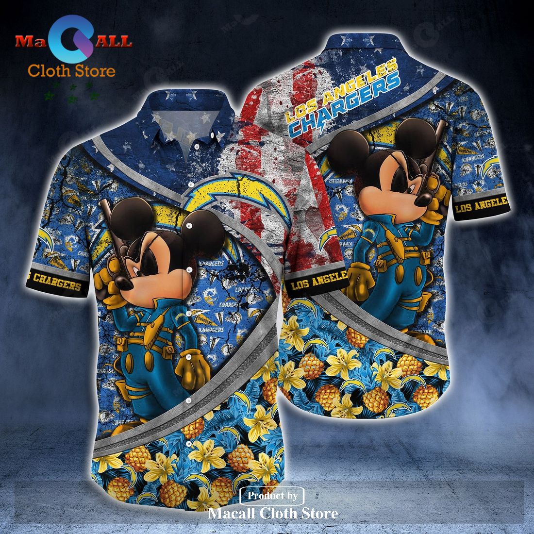 Los Angeles Chargers NFL-Aloha Shirt Vintage Hawaiian Shirts Summer Collection LIMITED EDITION