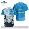 Los Angeles Chargers Skull NFL Gift For Fan Hawaii Shirt and Shorts LIMITED EDITION