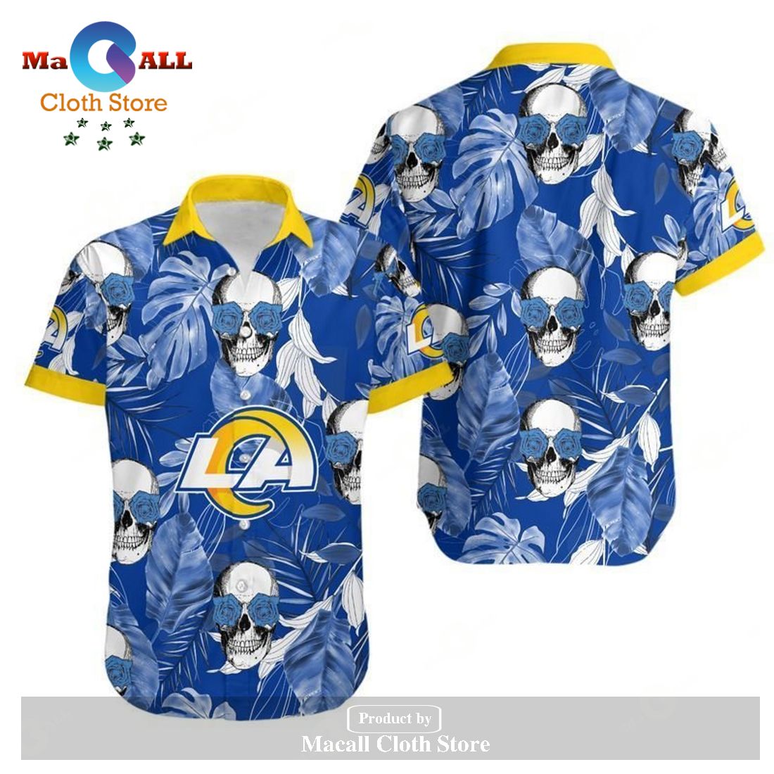Los Angeles Rams Coconut Leaves And Skulls Hawaii Shirt and Shorts Summer Collection LIMITED EDITION