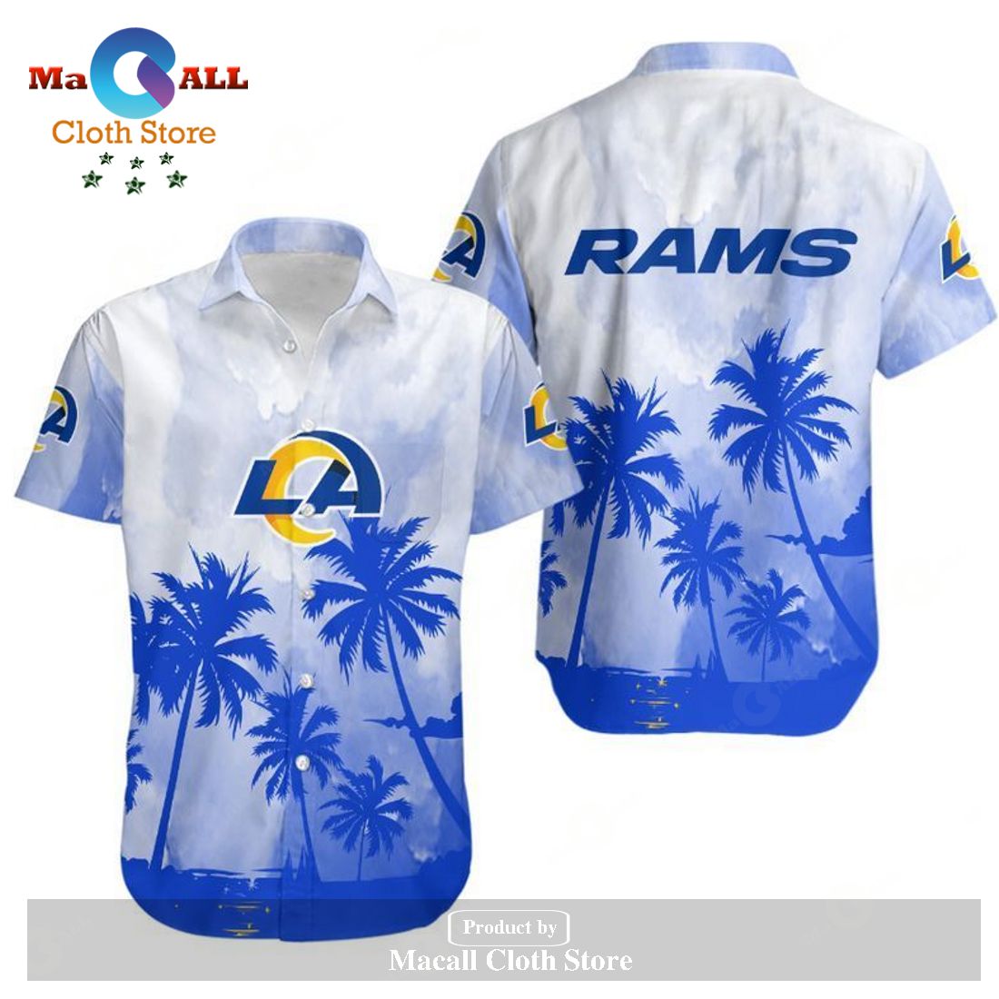 Los Angeles Rams Coconut Trees NFL Gift For Fan Hawaiian Graphic Print Shirt and Short LIMITED EDITION