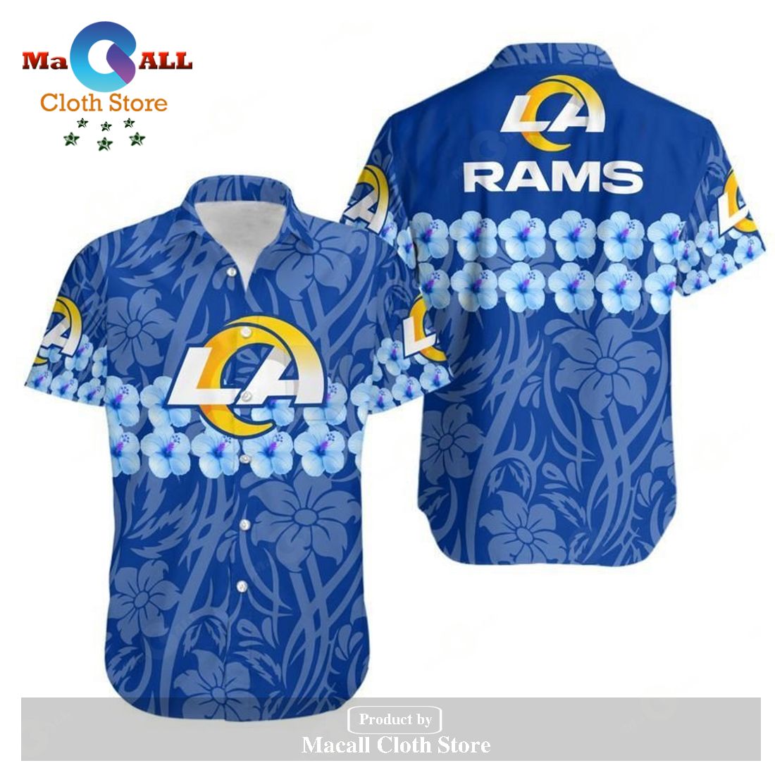 Los Angeles Rams Blue Leaf Logo Hawaiian Shirt Owl Fashion, 46% OFF