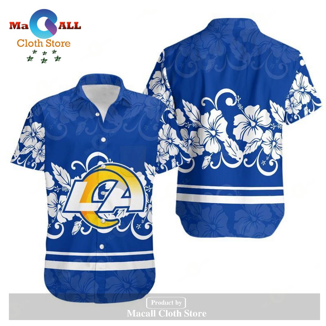 Los Angeles Rams Hibiscus Flowers Hawaii Shirt and Shorts Summer Collection LIMITED EDITION