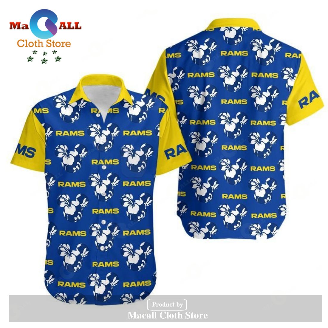 Los Angeles Rams Mickey and Flowers Hawaii Shirt and Shorts Summer Collection LIMITED EDITION
