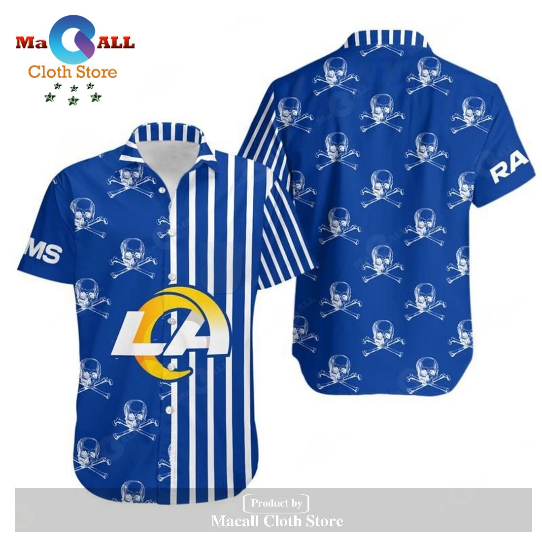 Los Angeles Rams Stripes and Skull Hawaii Shirt and Shorts Summer Collection LIMITED EDITION