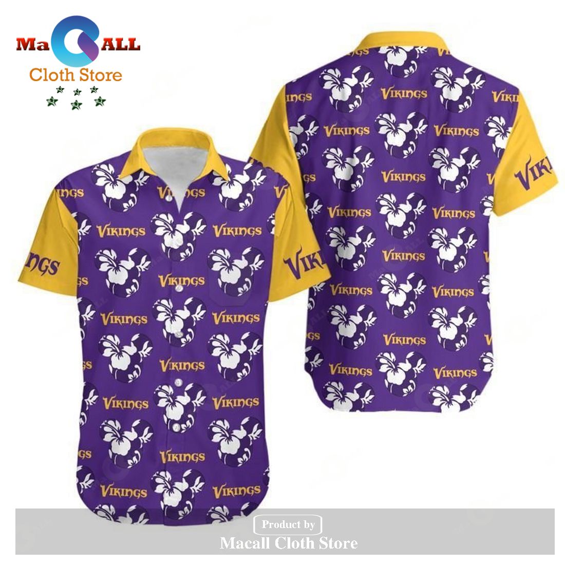 Minnesota Vikings Mickey and Flowers Hawaii Shirt and Shorts Summer Collections LIMITED EDITION
