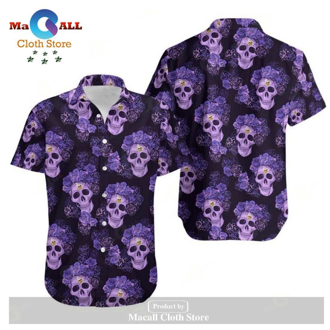 Minnesota Vikings Mystery Skull And Flower Hawaii Shirt and Shorts Summer Collections LIMITED EDITION
