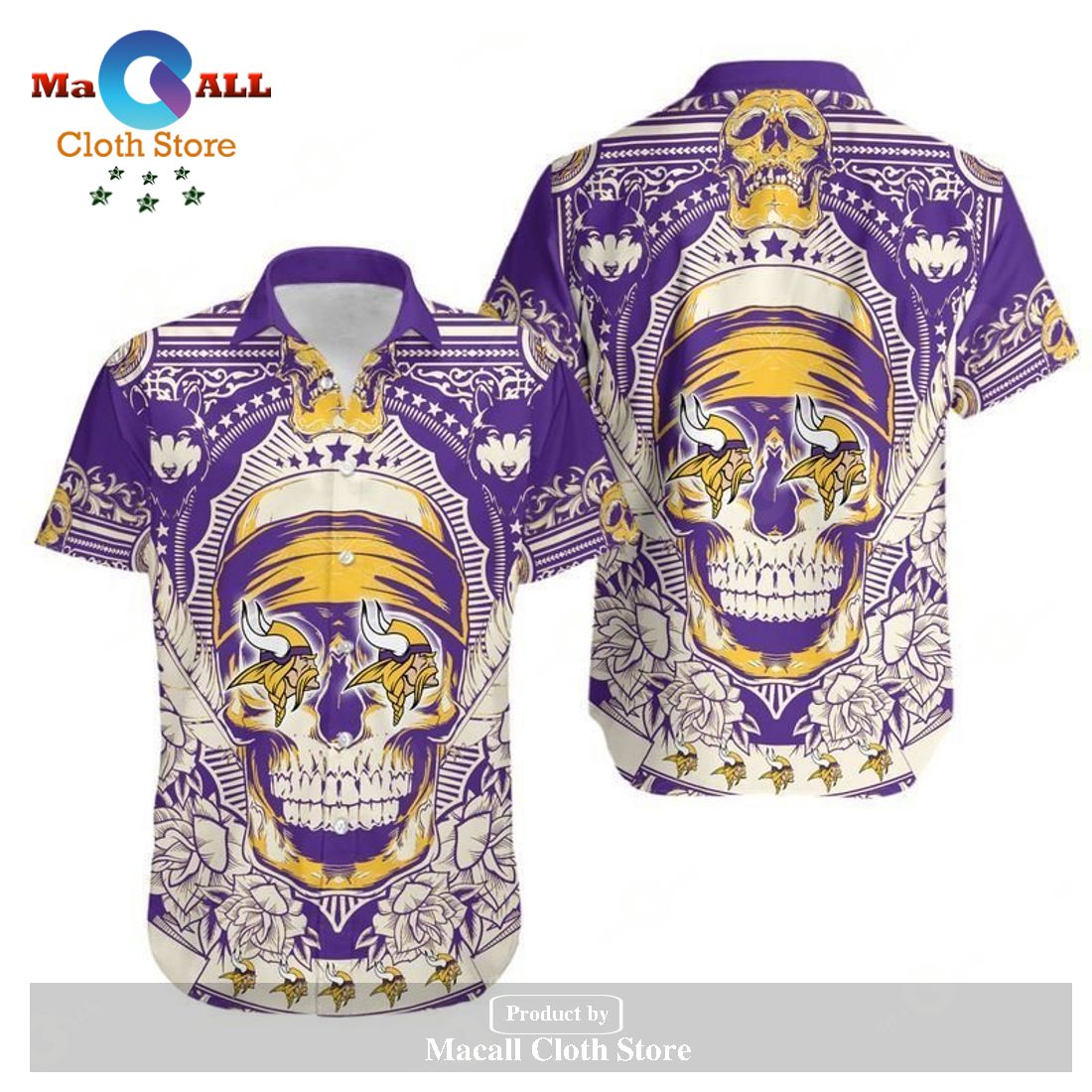 Minnesota Vikings Skull NFL Gift For Fan Hawaii Shirt and Shorts Summer Collections LIMITED EDITION