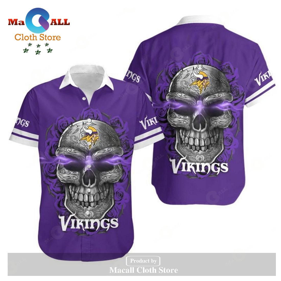 Minnesota Vikings Sugar Skull NFL Gift For Fan Hawaiian Graphic Print Shirt and Short LIMITED EDITION