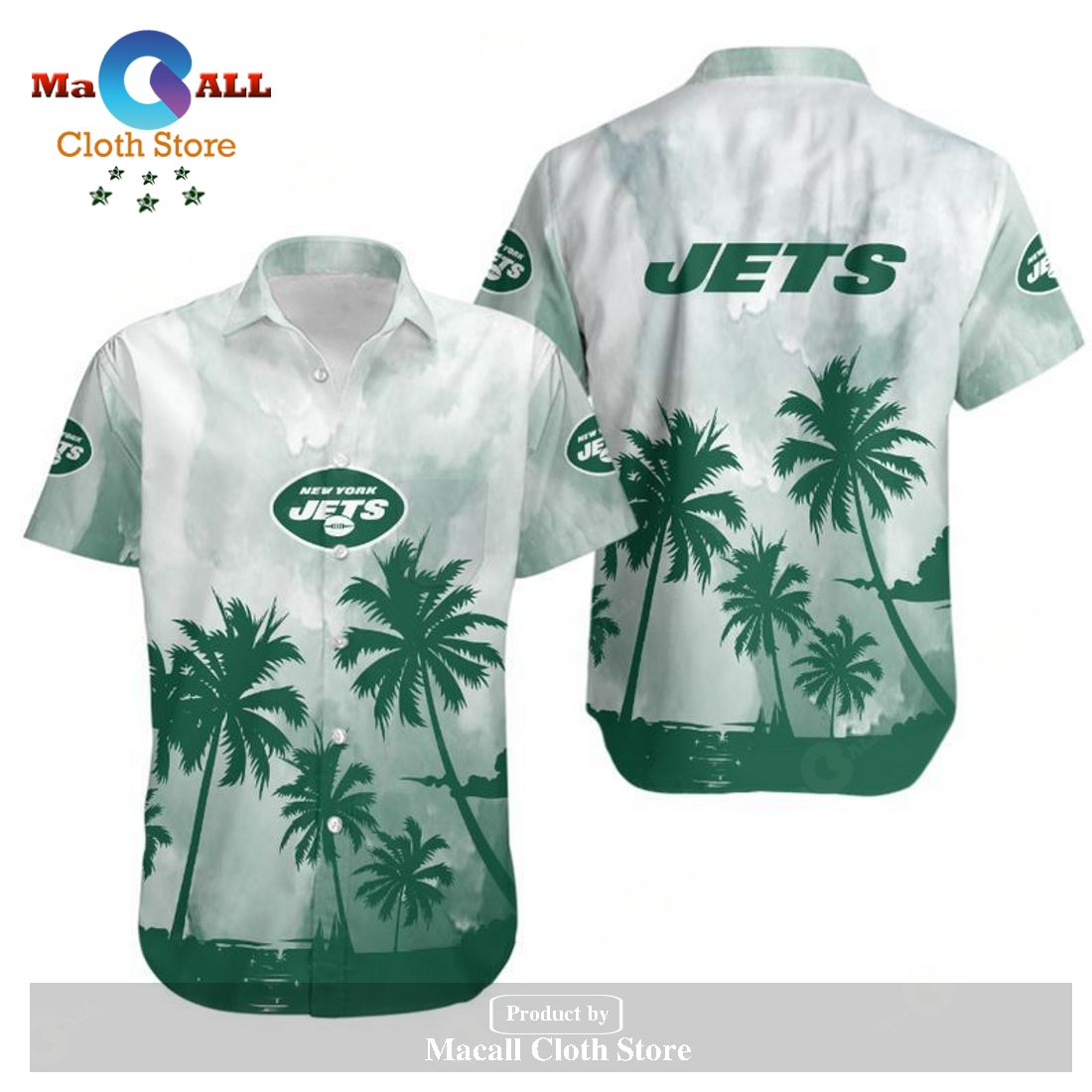 New York Jets Coconut Trees NFL Gift For Fan Hawaiian Graphic Print Shirt and Short LIMITED EDITION