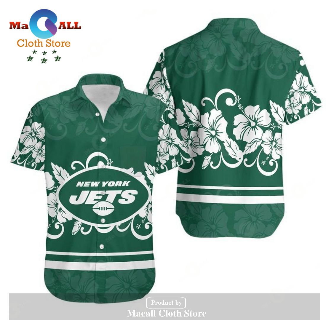 New York Jets Hibiscus Flowers Hawaii Shirt and Shorts Summer Collections LIMITED EDITION